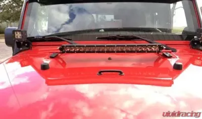 Motobilt 20" LED Single Row Hood Mounts Jeep Wrangler JK 2007-2018 - MB2032