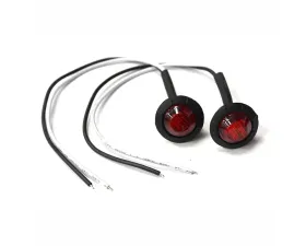 Motobilt 3/4 Inch Red Lens LED Side Marker/Fender Lights 2 Pack Jeep