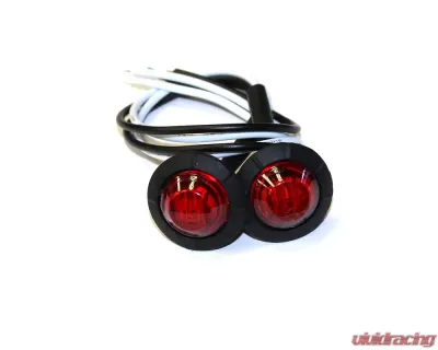 Motobilt 3/4 Inch Red Lens LED Side Marker/Fender Lights 2 Pack Jeep - MB6503