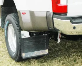 Owens Products 19 x 24 Stainless Steel Inserts Classic Dually Rubber Mud flaps Ford F350 2017-2019