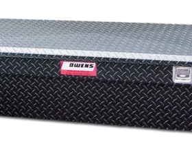 Owens Products Full Size Black Powder Coat Diamond Tread Aluminum Garrison Series Crossover Style Truck Tool Box