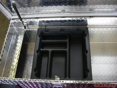 Owens Products Full Size Black Powder Coat Diamond Tread Aluminum Garrison Series Crossover Style Truck Tool Box - 41016B