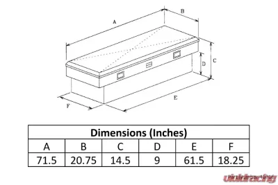 Owens Products Full Size Bright Polished Diamond Tread Aluminum Truck Tool Box Garrison Series Crossover Style - 41016