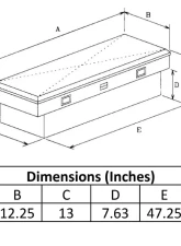 Owens Products Full Size 48" Bright Polished Diamond Tread Aluminum Truck Tool Box Garrison Series Side Mount                                     - 42001 - Image 2