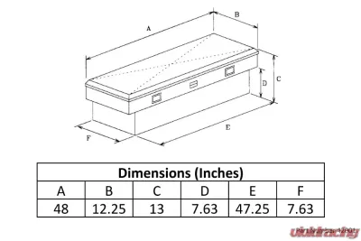 Owens Products Full Size 48" Bright Polished Diamond Tread Aluminum Truck Tool Box Garrison Series Side Mount - 42001
