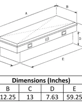Owens Products Full Size 56" Black Powder Coat Diamond Tread Aluminum Garrison Side Mount Truck Tool Box                                     - 42002B - Image 3