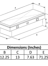 Owens Products Full Size 72" Bright Polished Diamond Tread Aluminum Garrison Side Mount Truck Tool Box                                     - 42003 - Image 2