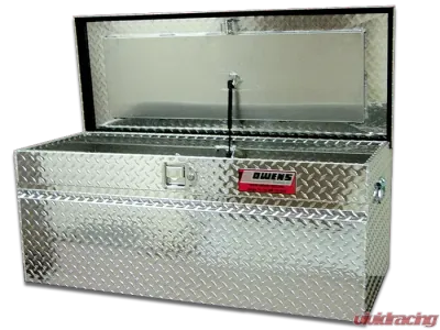 Owens Products 36" Bright Polished Diamond Tread Aluminum Garrison Series Utility Chest Truck Jeep Tool Box - 44003