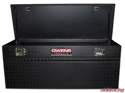 Owens Products 46.5" Diamond Tread Black Aluminum Powder Coat Truck Tool Box Garrison Series Utility Chest - 44029B