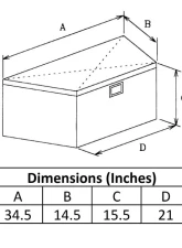Owens Products Standard 35" Diamond Tread Black Aluminum Powder Coat Truck Tool Box Garrison Series Trailer Tongue Cargo                                     - 45001B - Image 2