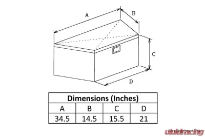 Owens Products Standard 35" Bright Polished Diamond Tread Aluminum Truck Tool Box Garrison Series Trailer Tongue Cargo - 45001