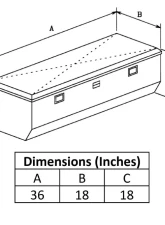 Owens Products 36" Bright Polished Diamond Tread Aluminum Truck Tool Box Garrison Series Underbody Chest                                     - 47002 - Image 4