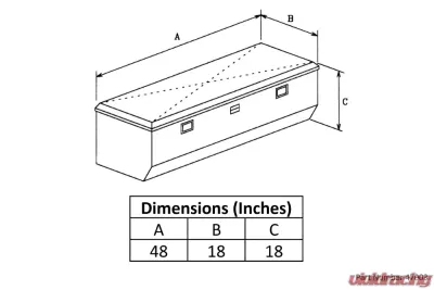 Owens Products 48" Bright Polished Diamond Tread Aluminum Truck Tool Box Garrison Series Underbody Chest - 47003