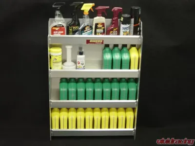 Owens Products RaceMates 4-Tier Smooth Mill Finish Aluminum Oil Storage Shelf Rack - 39116