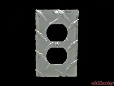Owens Products RaceMates Diamond Tread Aluminum Single Electrical Outlet Wall Plate Cover - 39134