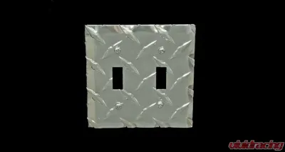 Owens Products RaceMates Diamond Tread Aluminum Double Light Switch Wall Plate Cover 10 Pack - 39138