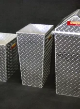 Owens Products RaceMates Diamond Tread Aluminum Large Trash Can Waste Receptacle with Swinging Lid                                     - 39148 - Image 2