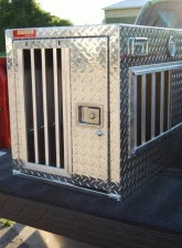 Owens Products 21 W x 38 D x 25 H Diamond Tread Aluminum Dog Box Hunter Series Single Compartment w/ All Seasons Vents                                     - 55019 - Image 2