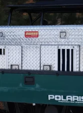 Owens Products 45 W x 35 D x 29 H Diamond Tread Aluminum UTV Dog Box Hunter Series Double Compartment with Top Storage & Standard Vents with Rear Vents                                     - 55079 - Image 2