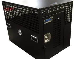 Owens Products 24 W x 36 D x 29 H Mill Finish Aluminum End Door Dog Crate Professional K9 Series Tactical Single Compartment