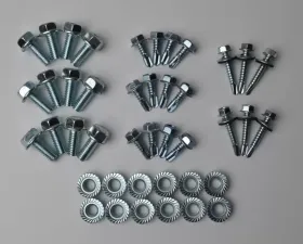 Owens Products Silver 4 Types Bolts Nuts Screws Washers Brackets Kits Bolt Pack 42 Pieces