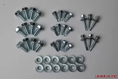 Owens Products Silver 4 Types Bolts Nuts Screws Washers Brackets Kits Bolt Pack 42 Pieces - BP33
