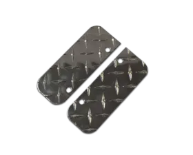 Owens Products Bright Diamond Tread Aluminum Owens Classic Running Boards End Caps Pair