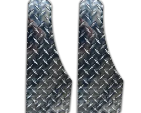Owens Products Bright Moon Cut Diamond Tread Aluminum Running Boards Stone Guards Pair
