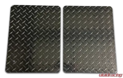 Owens Products 12" Rectangular Bright Diamond Tread Aluminum Dually Wing Running Boards Stone Guards Pair - C9100RSG