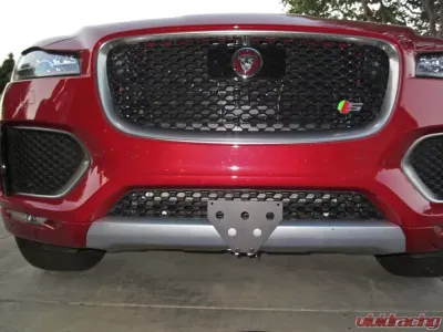 STO N SHO Front License Plate Bracket w/ Silver Base Plate Jaguar F-Pace S/R Sport 2017-2020 - SNS99a-s
