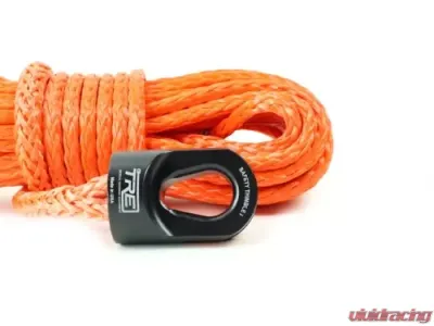 1/4 Inch x 50 ft. Orange Winch Rope & Black Safety Thimble TRE-Tactical Recovery Equipment - TRE-WR-14OR50
