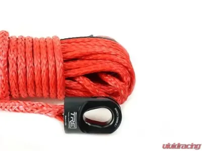 1/4 Inch x 50 ft. Red Winch Rope & Black Safety Thimble TRE-Tactical Recovery Equipment - TRE-WR-14RD50