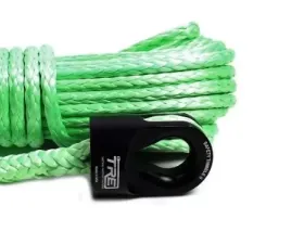3/8 Inch Lime Green Winch Rope and Safety Thimble 100 Foot Roll TRE-Tactical Recovery Equipment