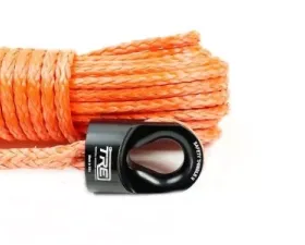 3/8 Inch Orange Winch Rope and Safety Thimble 85 Foot Roll TRE-Tactical Recovery Equipment