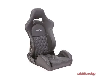 Cobra Misano 30th Anniversary in Black Leather - Carbon Fiber Back - reclining - integrated 6-point sub strap - C MSL-30-L