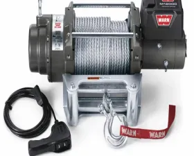 Warn 12 Volt Elect 12000 LB Cap 125 Ft Rope Roller Fairlead Wired Remote