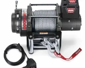 Warn 12 Volt 15000 LB Cap 90 Ft Wire Rope Roller Fairlead Wired Remote