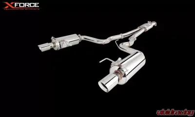 XForce Twin 3" Stainless Catback Exhaust System w/ Varex Mufflers Ford Mustang GT 2015+ - ES-FM15-VMK-CBS