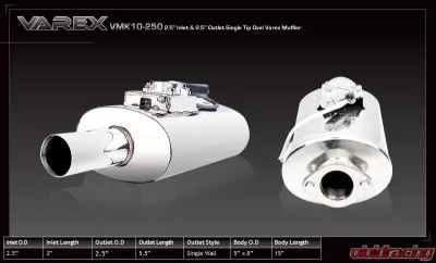 XForce V/Uni Oval 5x8x15", Center-In-Center-Out, 2.5" F/Inlet, 2.5" Single-Wall Outlet - VMK10-250
