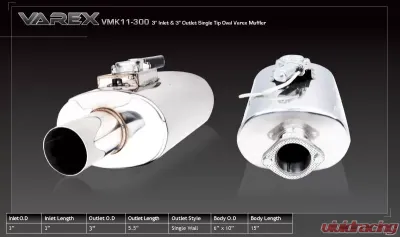 XForce V/Uni Oval 6x10x16", Center-In-Center-Out, 3" F/Inlet 3" Single-Wall Outlet - VMK11-300
