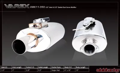 XForce V/Uni Oval 6x10x16", Center-In-Center-Out, 3.5" F/Inlet 3.5" Single-Wall Outlet - VMK11-350