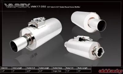 XForce Varex Universal Round 7.5x16", 3.5" Flanged Inlet , 3.5" Single-Wall Outlet - VMK17-350