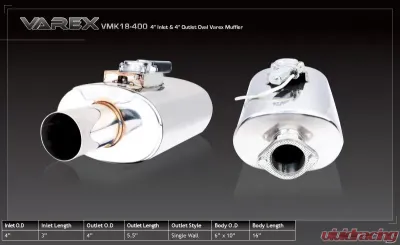 XForce Varex Universal Oval 6x10x16", 4" Flanged Inlet, 4" Single-wall Tip - VMK18-400
