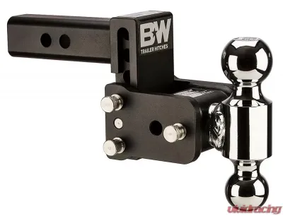 B&W Trailer Hitches B&W Tow And Stow Dual Ball 2" Adj Ball Mount 3" Drop/3-1/2" Rise, Black - TS10035B