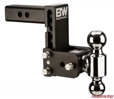 B&W Trailer Hitches B&W Tow And Stow Dual Ball 2" Adj Ball Mount 5" Drop/5-1/2" Rise, Black - TS10037B