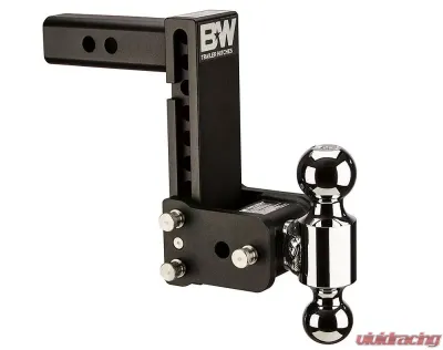B&W Trailer Hitches B&W Tow And Stow Tri Ball 2" Adj Ball Mount 5" Drop/5-1/2" Rise, Black - TS10040B