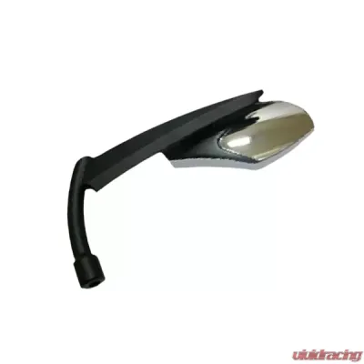 CIPA USA Motorcycle Classic Knife Blade Style Mirror Kit Two Tone Chrome and Black - 01904
