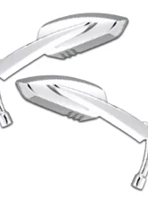 CIPA USA Motorcycle Chrome Serrated Blade Mirror Kit (Left and Right Side) Universal                                     - 01909 - Image 2
