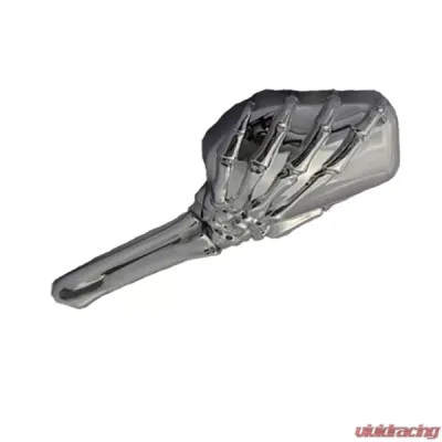 CIPA USA Motorcycle Chrome Skeleton Hand Mirror Kit (Left and Right Side) Universal - 01915