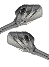 CIPA USA Motorcycle Chrome Skeleton Hand Mirror Kit (Left and Right Side) Universal                                     - 01915 - Image 2